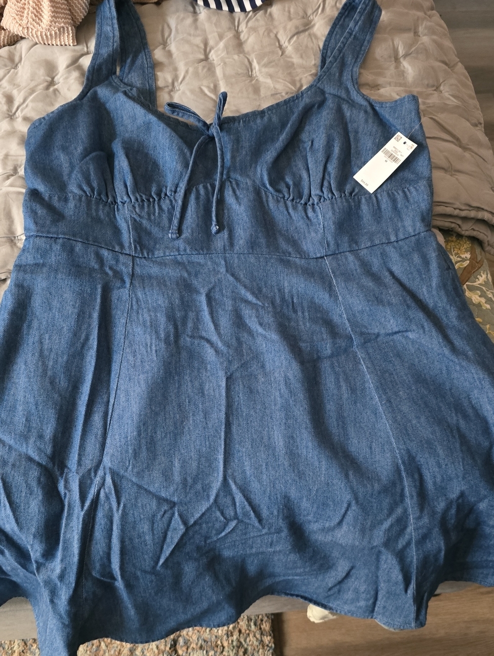 Denim Blue Ladies One-Piece Dress - Sleeveless Size Medium Nwt
